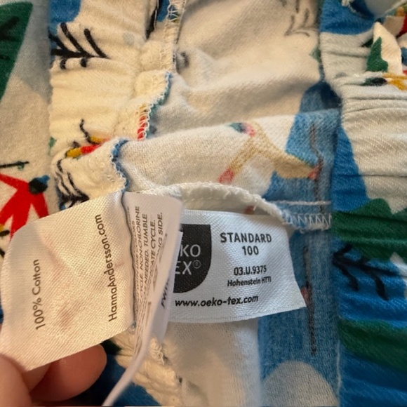 Women's Hanna Andersson Holiday Ski Theme Flannel (L) Pant Fitted Top XL Worn 1x - Picture 12 of 12